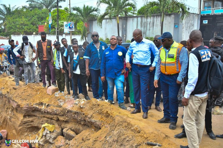 Kinshasa: le Gouverneur Gentiny Ngobila lance les travaux de construction d'un collecteur sur la rivière Gombe au Camp Lufungula