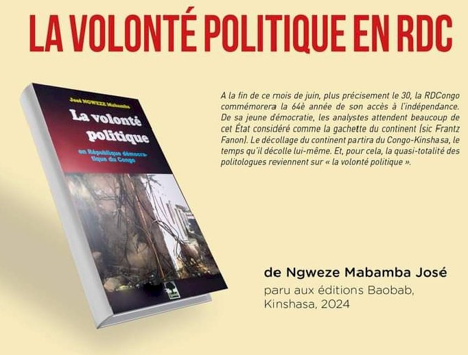 La volonté politique en RDC, le livre à lire en ce mois d'indépendance 