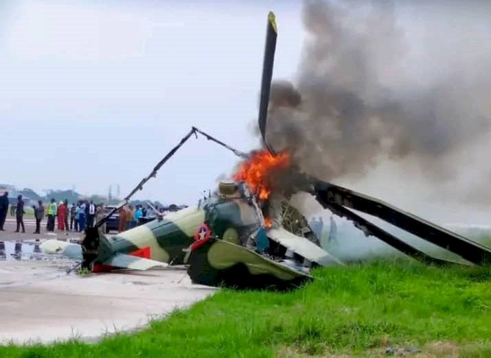 Kinshasa : un hélicoptère militaire prend feu à l’aérodrome de Ndolo